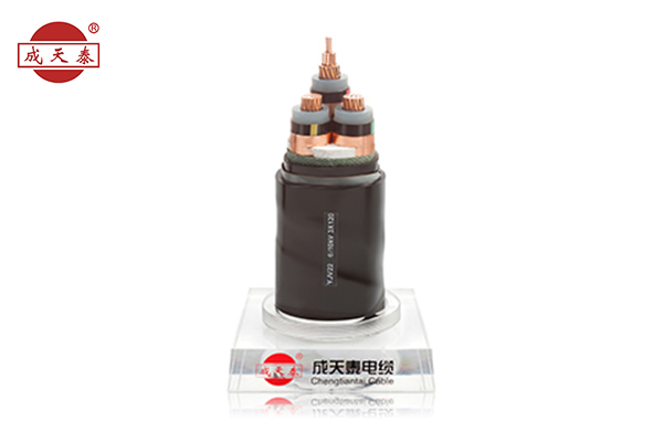 铜芯，交联聚乙烯绝缘，钢带铠装聚乙烯护套电力电缆 YJV22 6/10kV 3芯